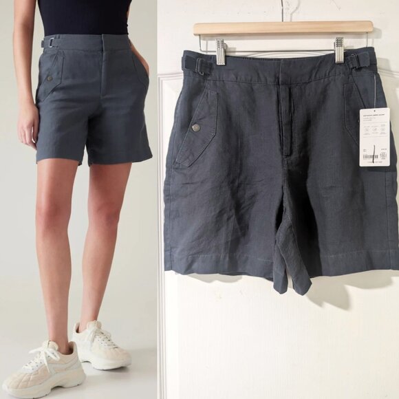 Athleta | Voyager Linen Short In Blue - Picture 1 of 16